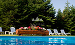 Outdoor swimming pool in summer